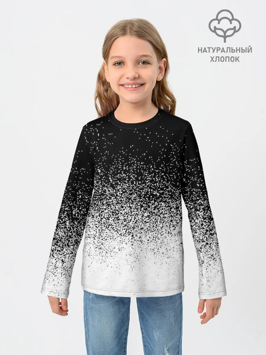 Детский лонгслив / BLACK AND WHITE ABSTRACTION
