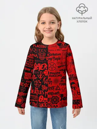 Детский лонгслив / ЛОГОТИПЫ РОК ГРУПП | ROCK