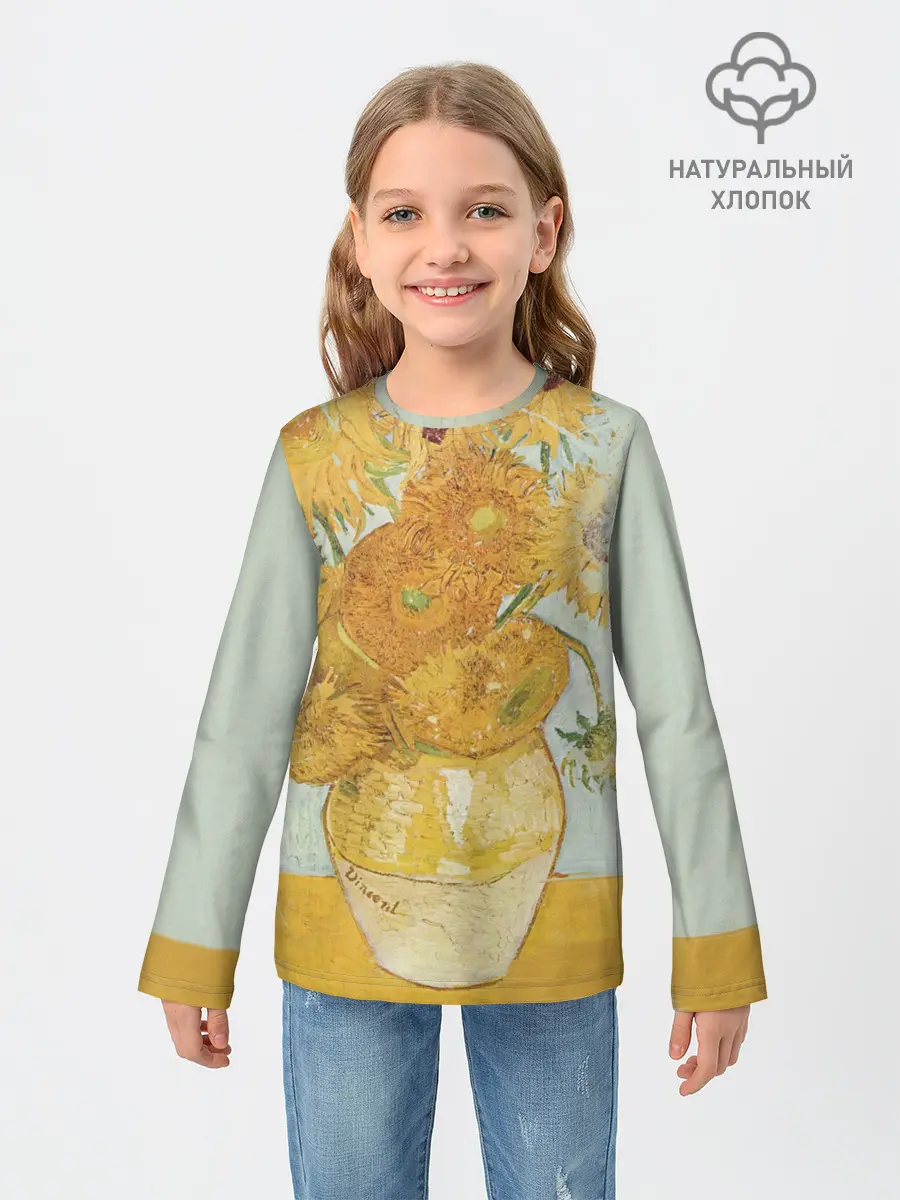 Детский лонгслив / Подсолнухи