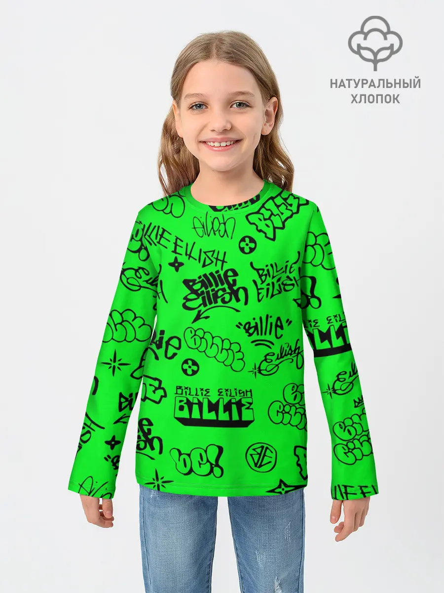 Детский лонгслив / Billie Eilish graffiti