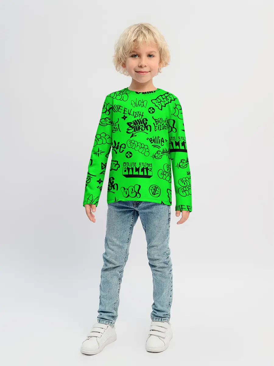 Детский лонгслив / Billie Eilish graffiti