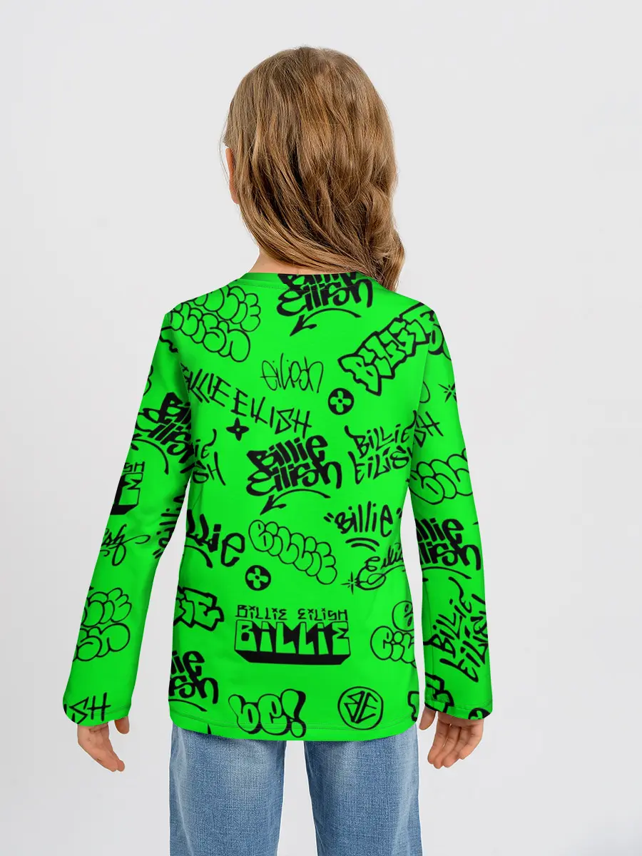Детский лонгслив / Billie Eilish graffiti