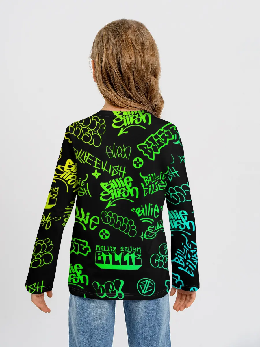 Детский лонгслив / Billie Eilish Graffiti gradien