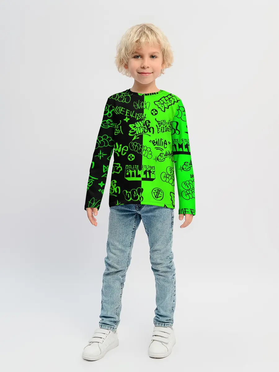 Детский лонгслив / Billie Eilish Graffiti two col