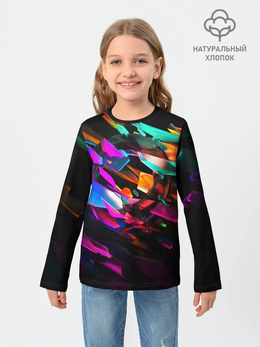 Детский лонгслив / АБСТРАКЦИЯ НЕОНОВАЯ