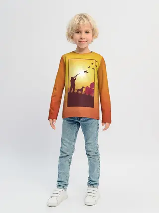 Детский лонгслив / Охотник с собакой