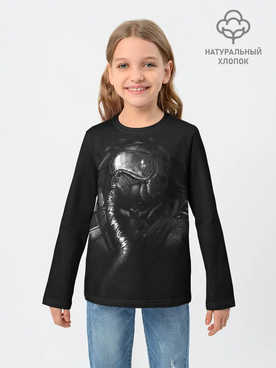 Детский лонгслив / Чернозём - Пилот