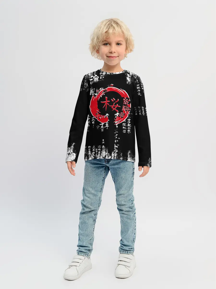 Детский лонгслив / Кандзи Сакура Иероглифы Аниме