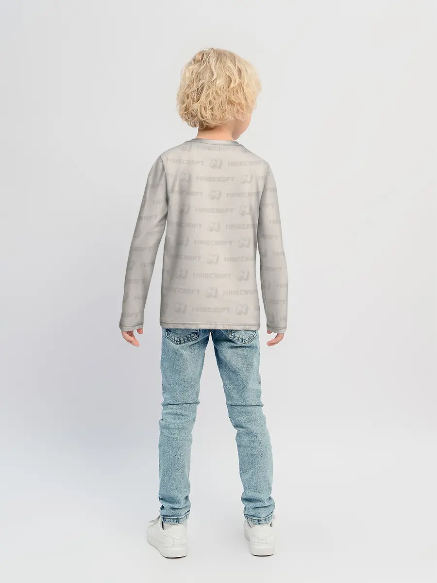Детский лонгслив / Витрувианский человек Стив | Minecraft
