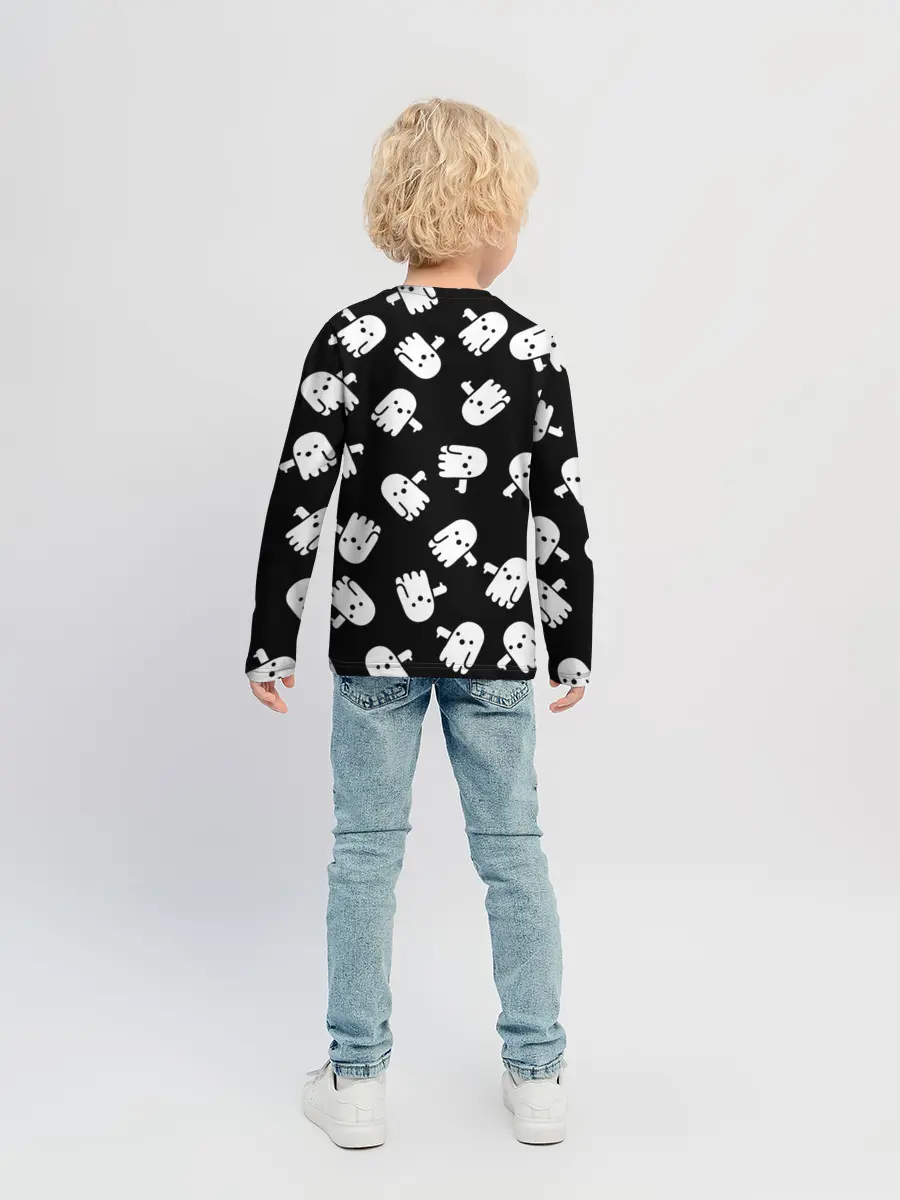Детский лонгслив / ПРИВИДЕНИЯ УЗОР / HALLOWEEN
