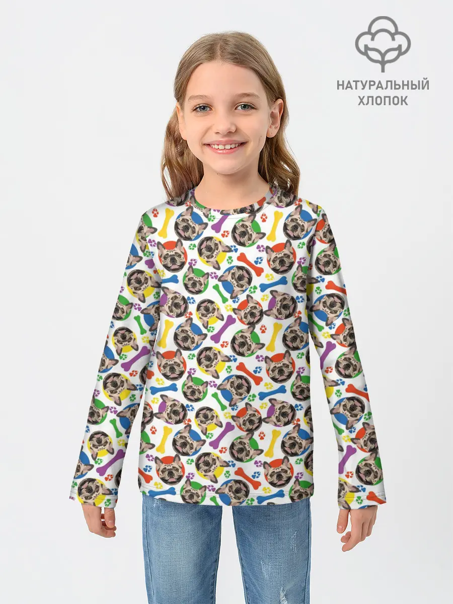 Детский лонгслив / Французский Бульдог
