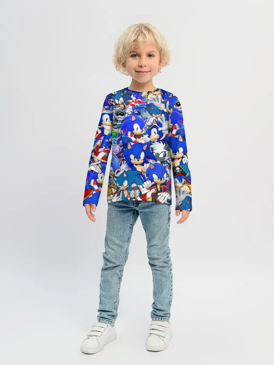 Детский лонгслив / SONIC СИНИЙ ЁЖ СОНИК