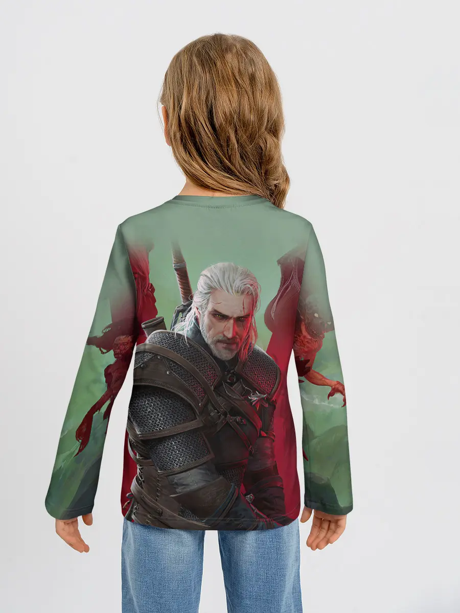 Детский лонгслив / ВЕДЬМАК | THE WITCHER | ГЕРАЛЬТ С МЕЧОМ