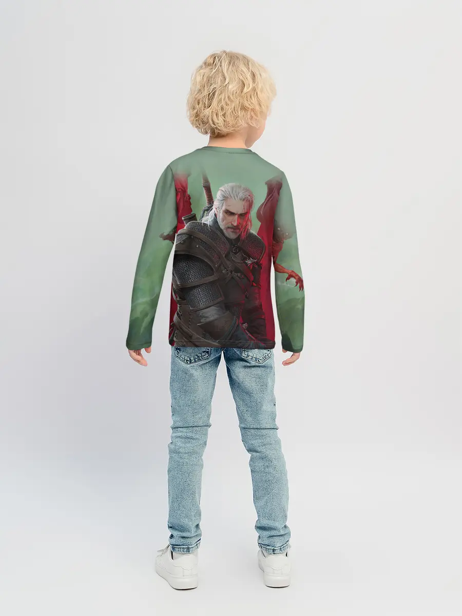 Детский лонгслив / ВЕДЬМАК | THE WITCHER | ГЕРАЛЬТ С МЕЧОМ