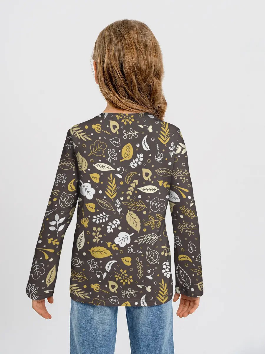 Детский лонгслив / Осенние листья и ягодки