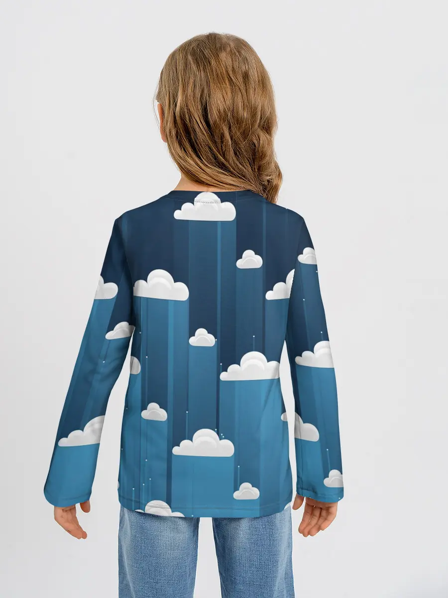 Детский лонгслив / Облака в очереди