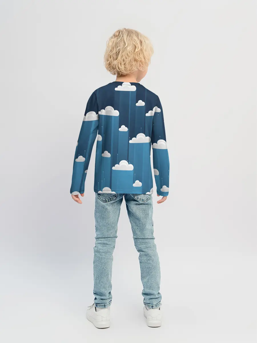 Детский лонгслив / Облака в очереди