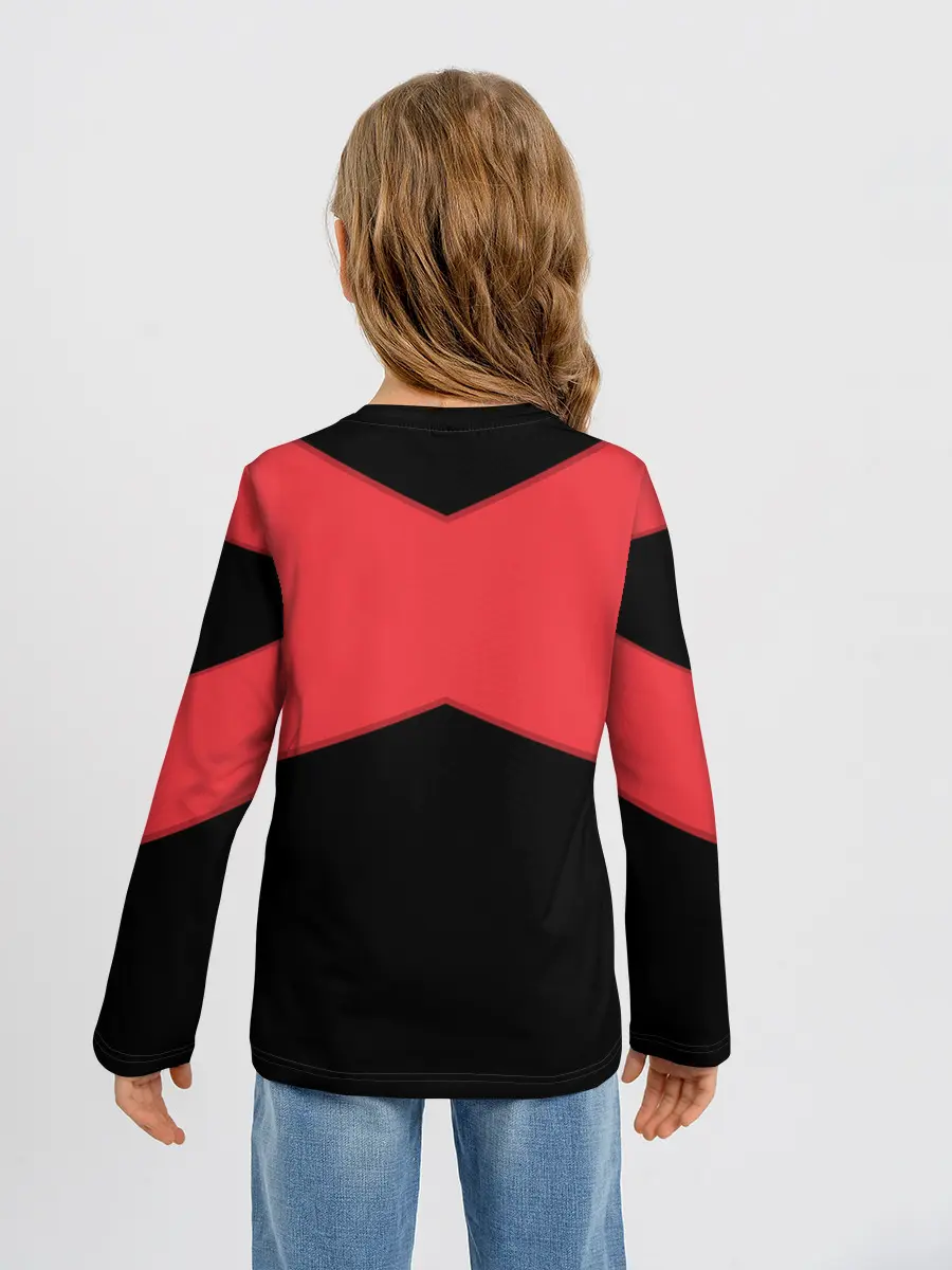 Детский лонгслив / ГЕОМЕТРИЯ МИНИМАЛИЗМ | КРАСНЫЕ ПОЛОСЫ