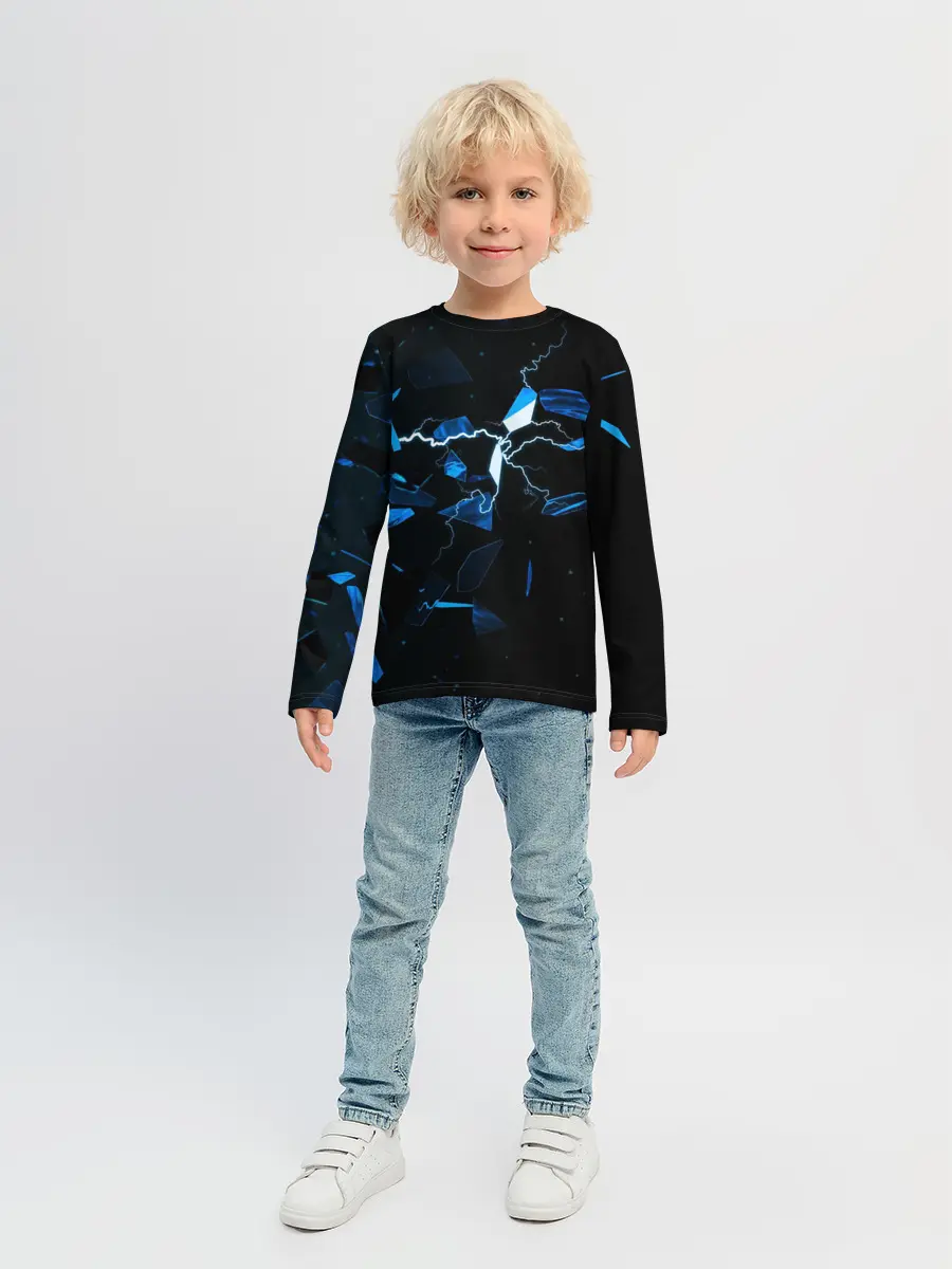 Детский лонгслив / Осколки стекла и молния