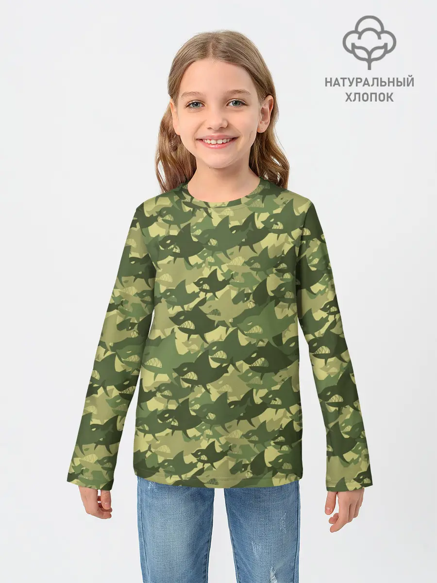 Детский лонгслив / Акулы