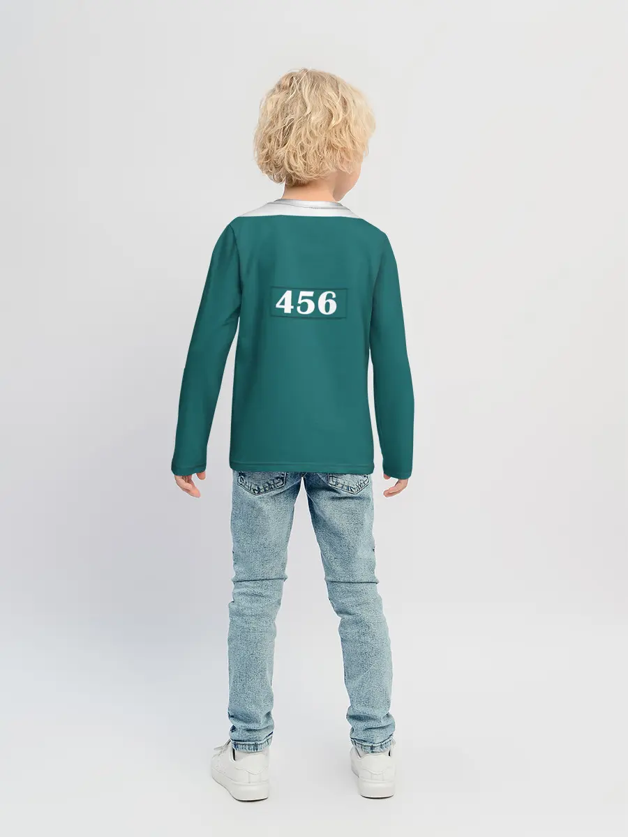 Детский лонгслив / Как в игре в кальмара. Куртка бирюзовая