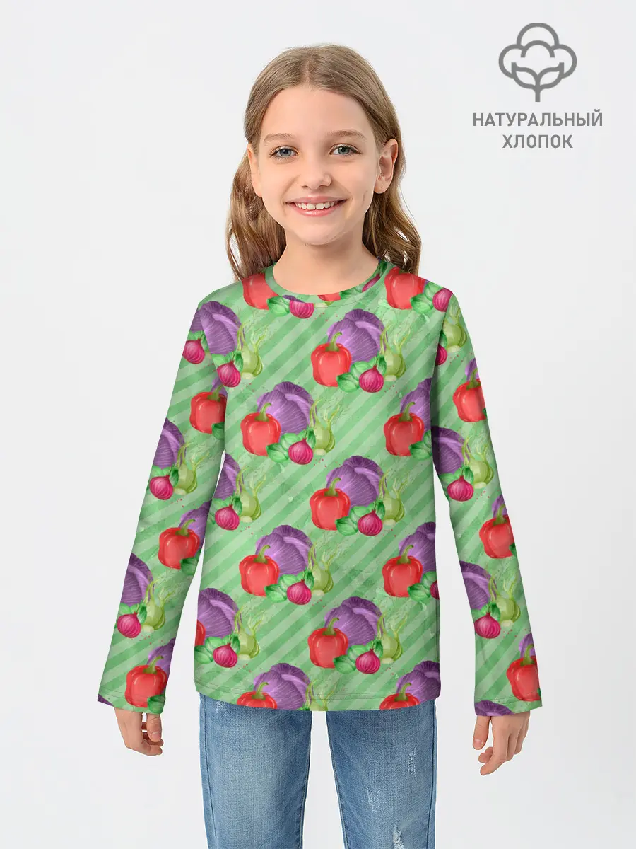 Детский лонгслив / Vegan | Огород