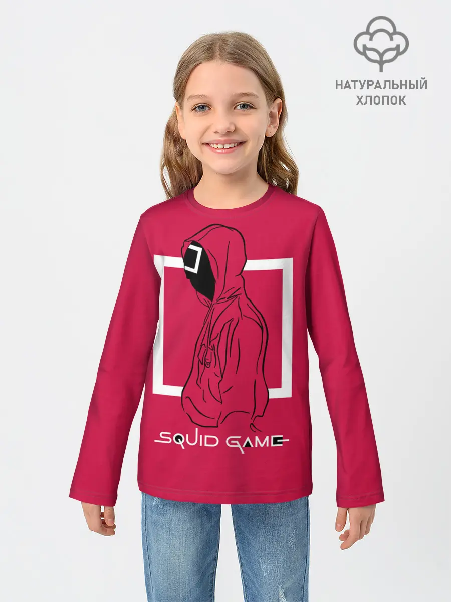 Детский лонгслив / Игра в кальмара: стражник квадрат