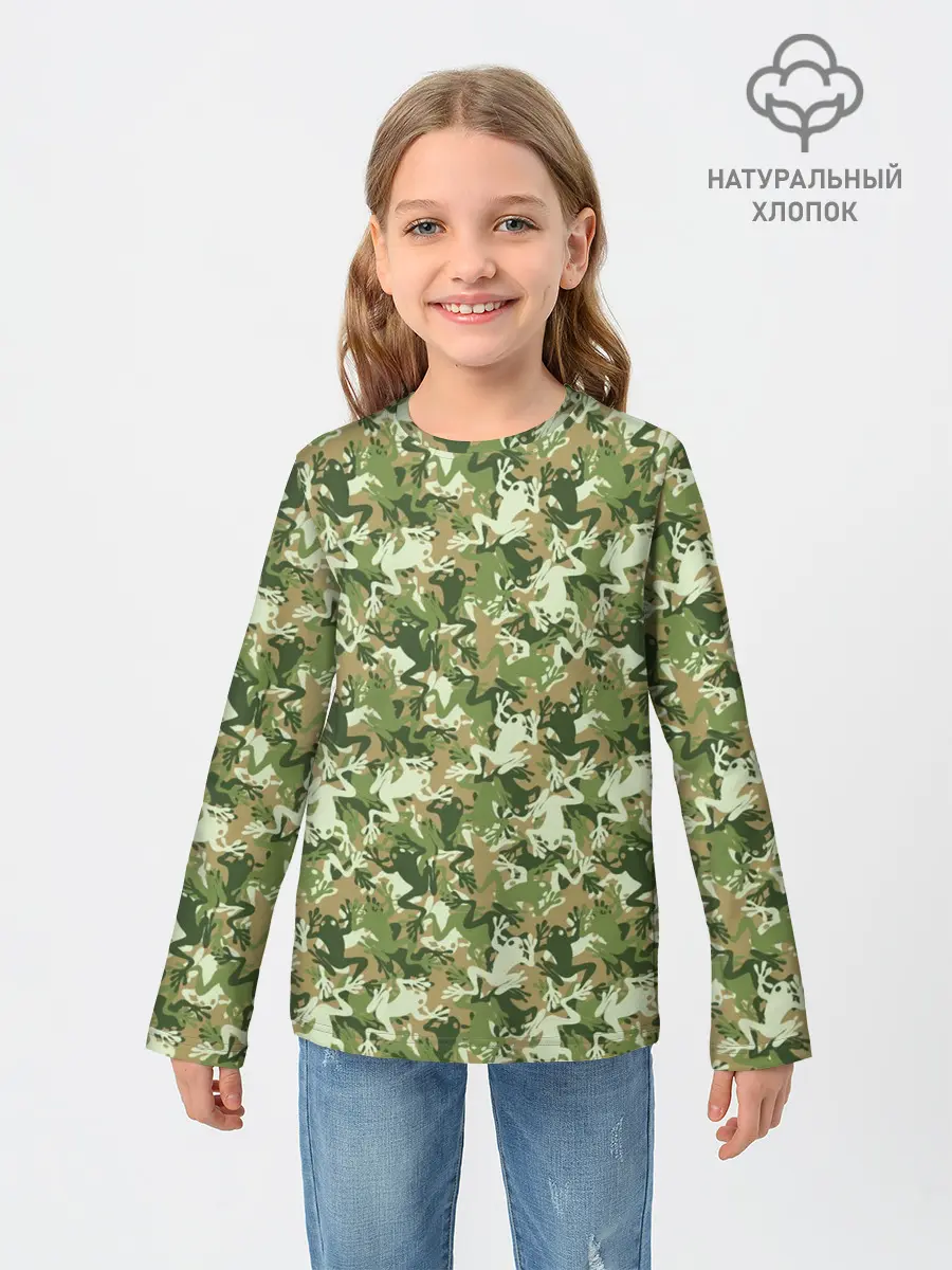 Детский лонгслив / Лягушки