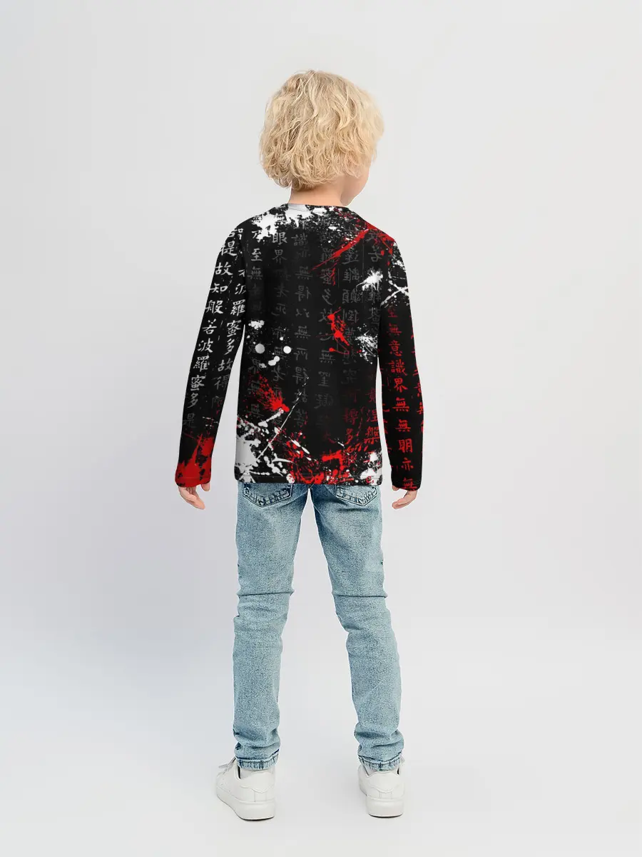 Детский лонгслив / Японские символы | Митсубиси