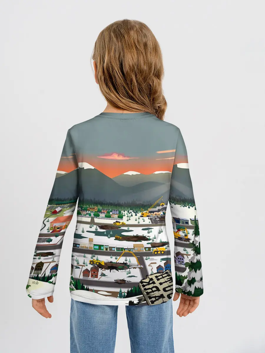 Детский лонгслив / Южный Парк разрушенный город