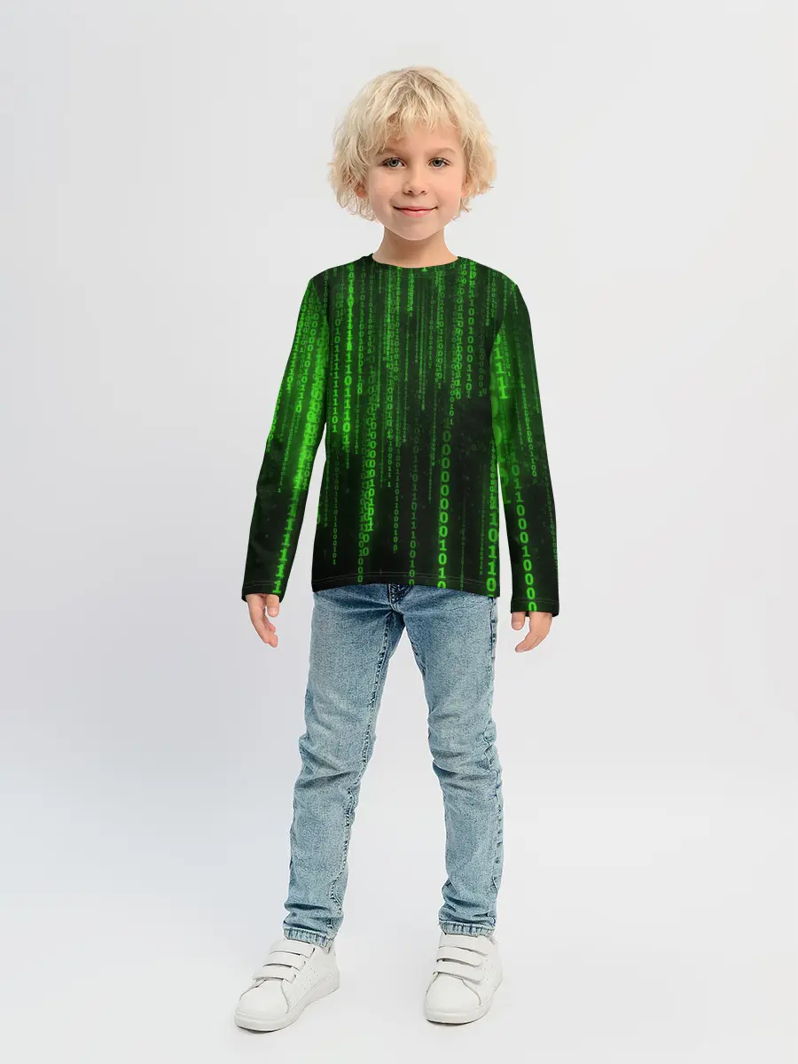 Детский лонгслив / Матрица двоичный код