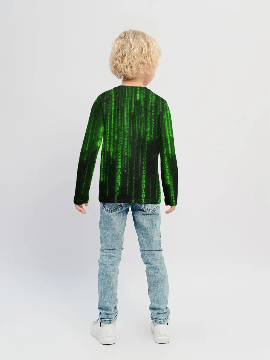 Детский лонгслив / Матрица двоичный код