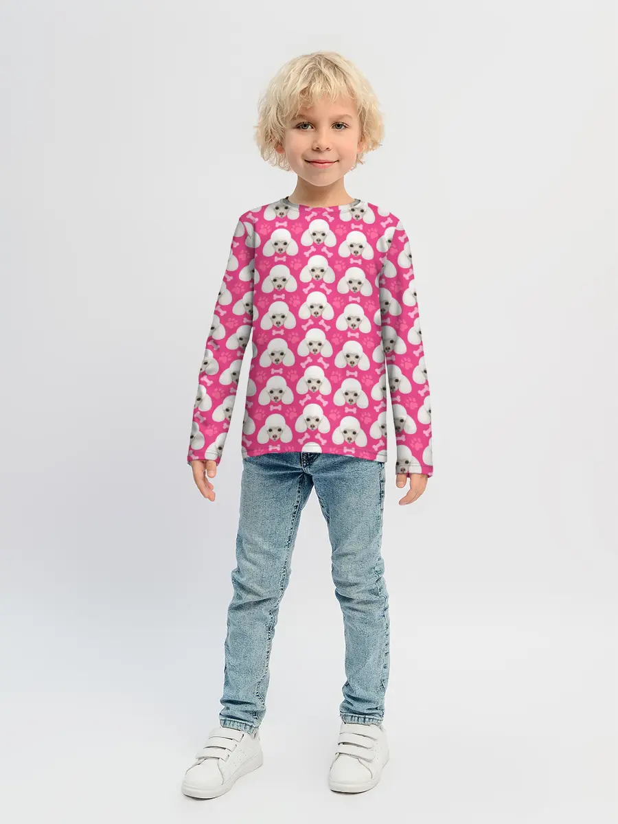 Детский лонгслив / Собака Пудель