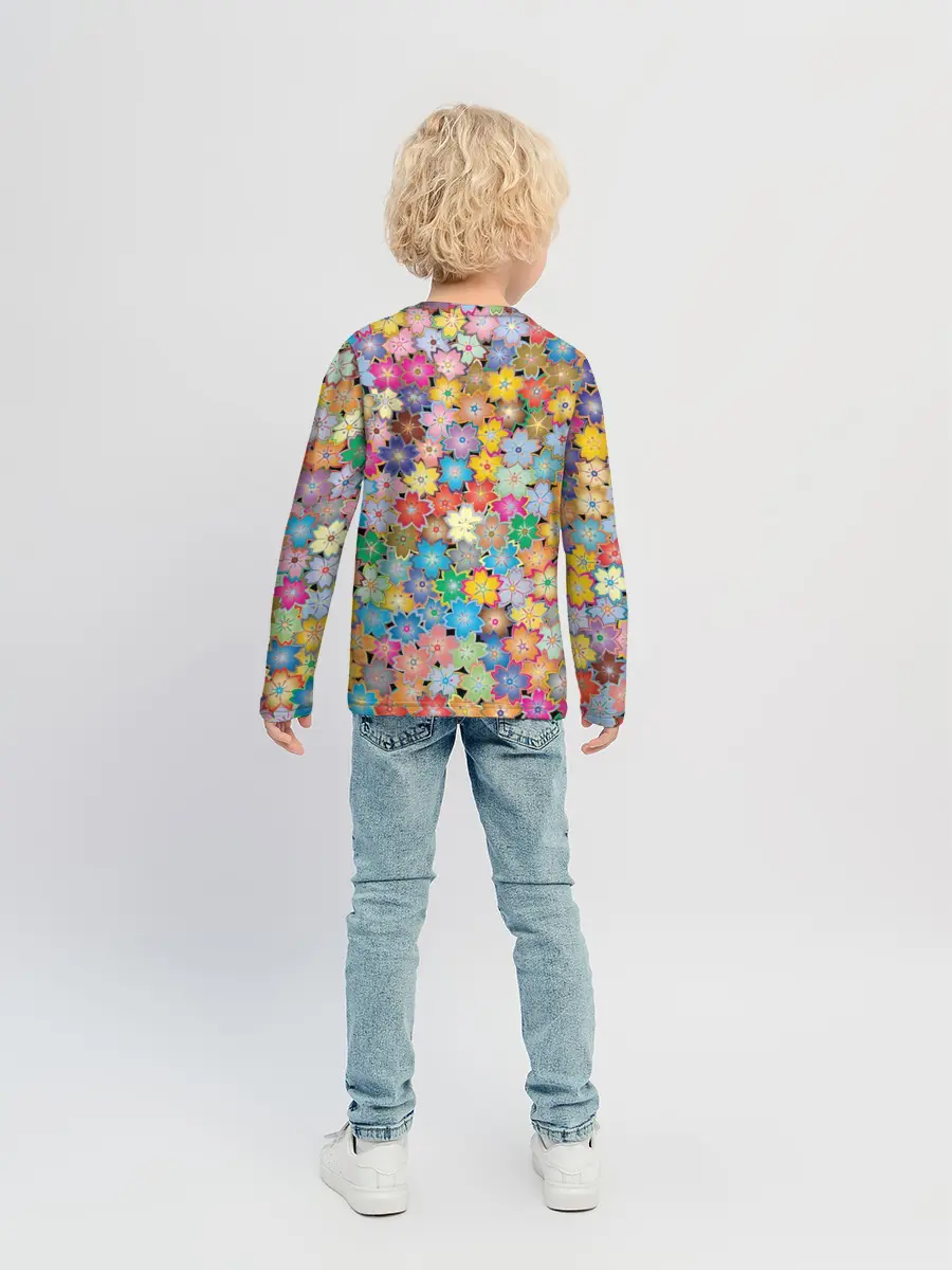 Детский лонгслив / цветы цветочки
