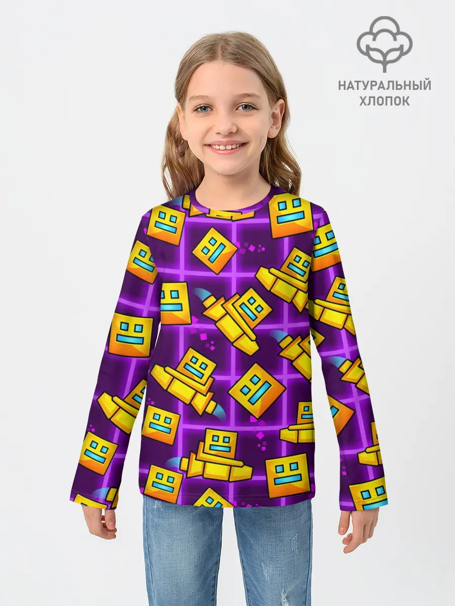 Детский лонгслив / GEOMETRY DASH SPACE