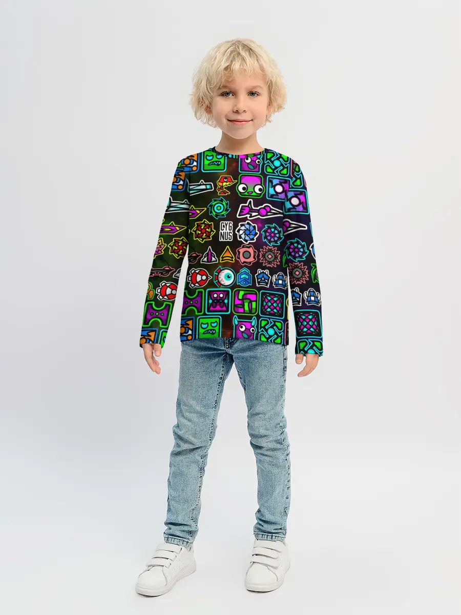 Детский лонгслив / GEOMETRY DASH ГЕРОИ