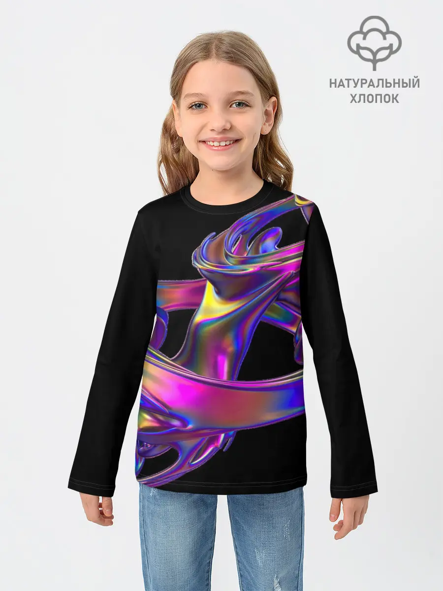 Детский лонгслив / Голографический ураган