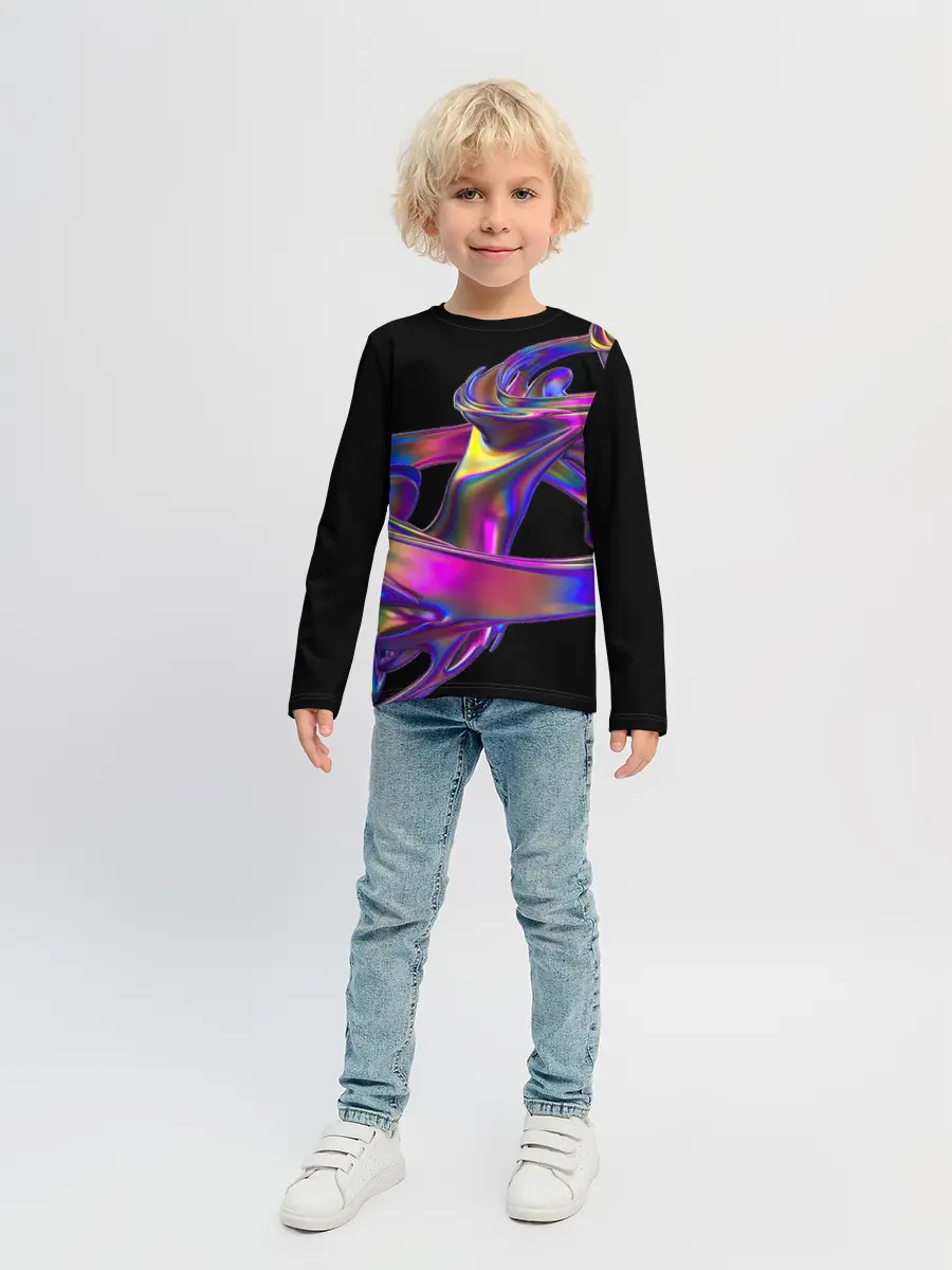 Детский лонгслив / Голографический ураган