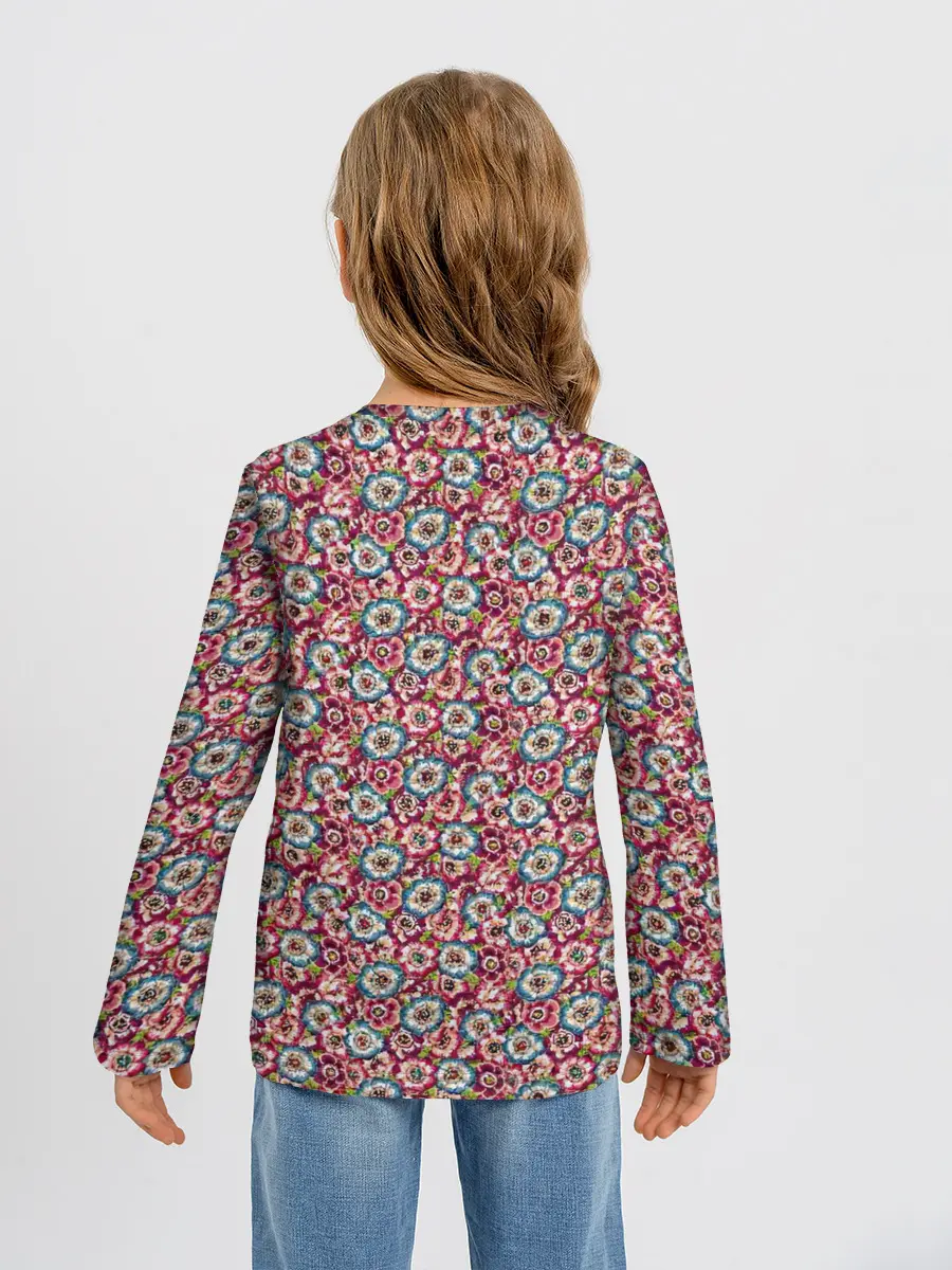 Детский лонгслив / Васильковое поле