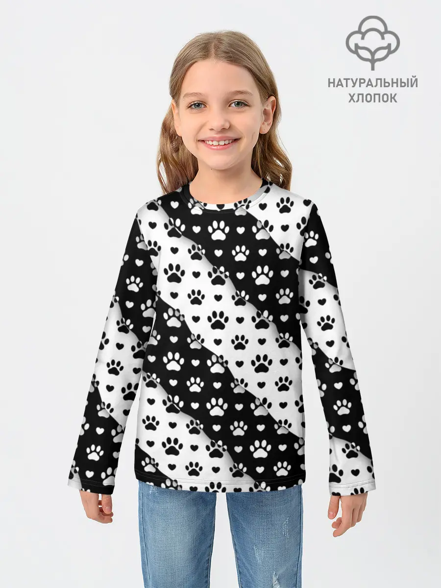 Детский лонгслив / Следы от Лап