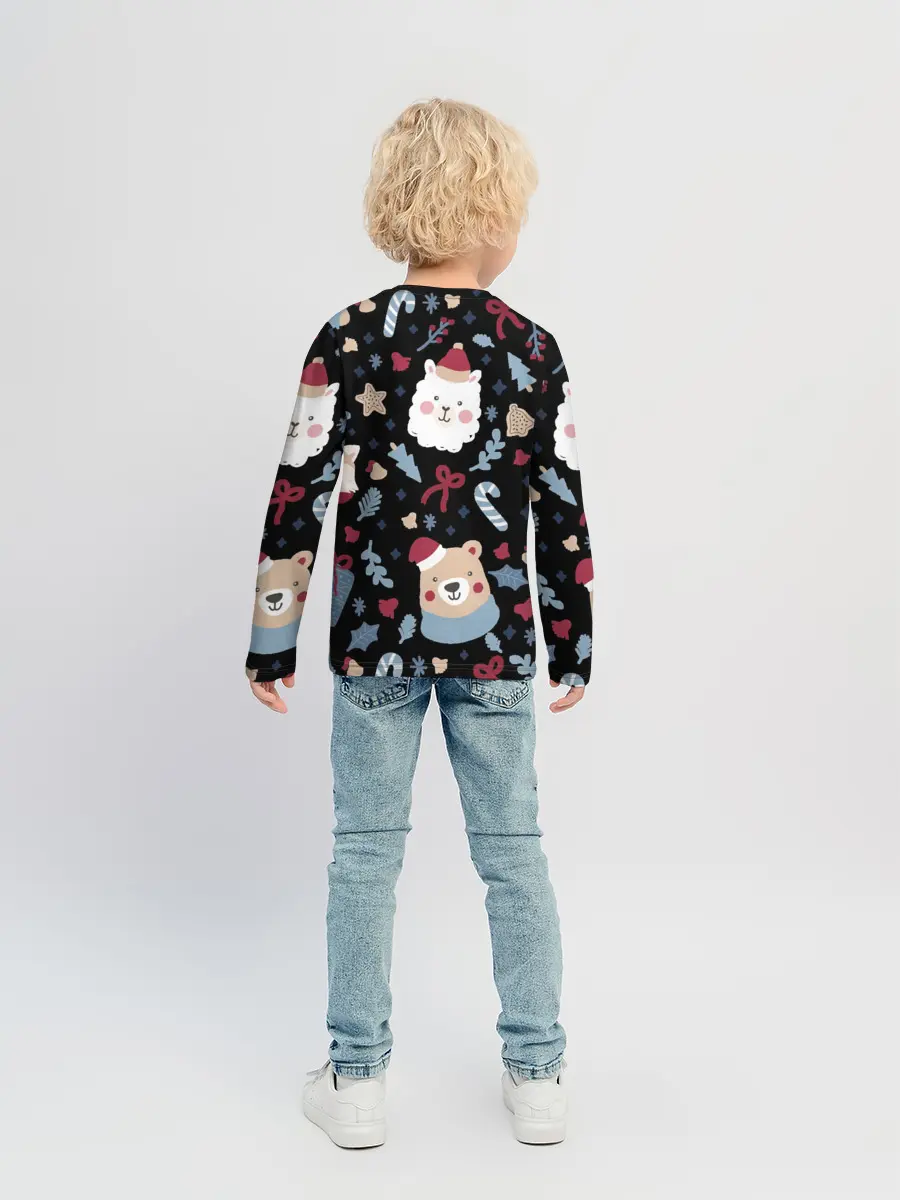 Детский лонгслив / Забавный Новый Год