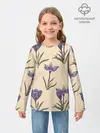 Детский лонгслив / Цветы шафрана на бежевом фоне