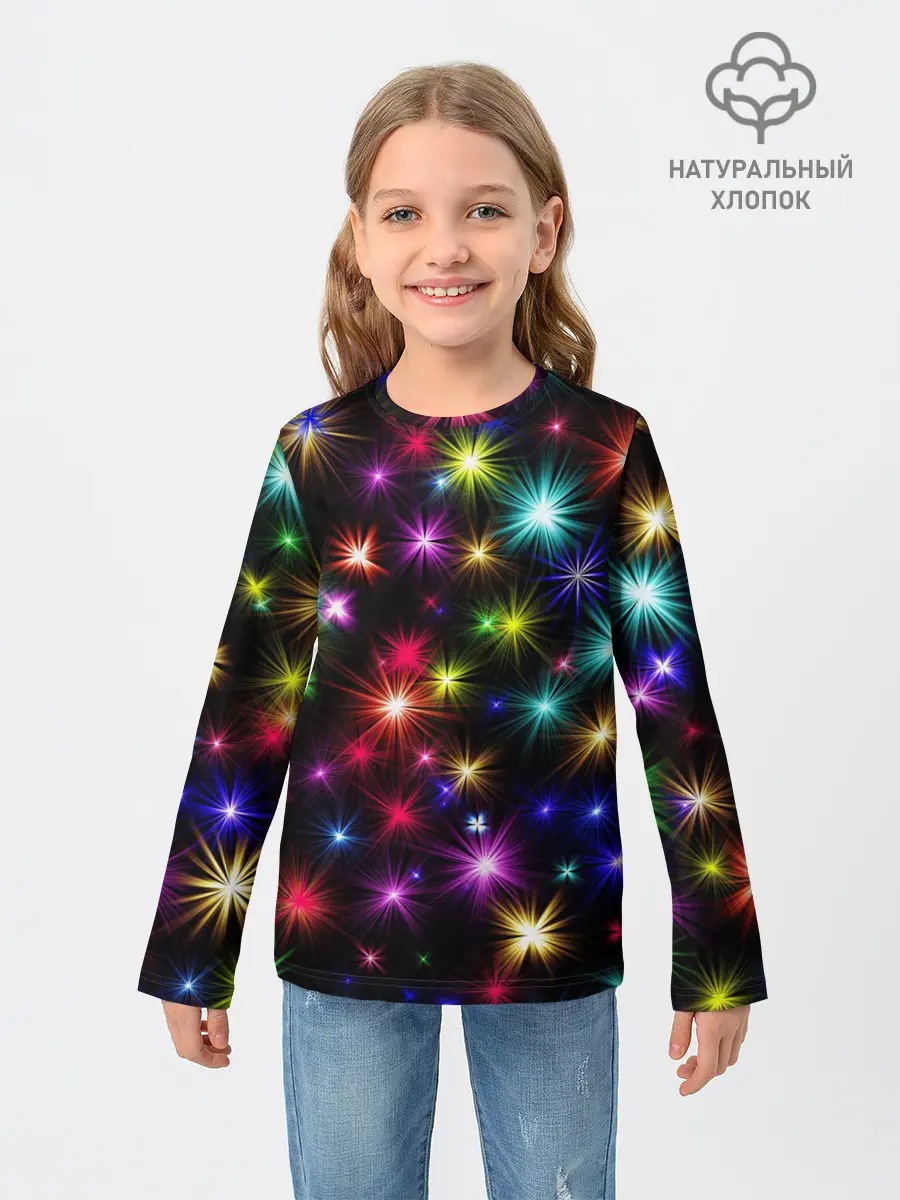 Детский лонгслив / ПРАЗДНИЧНЫЕ ОГОНЬКИ