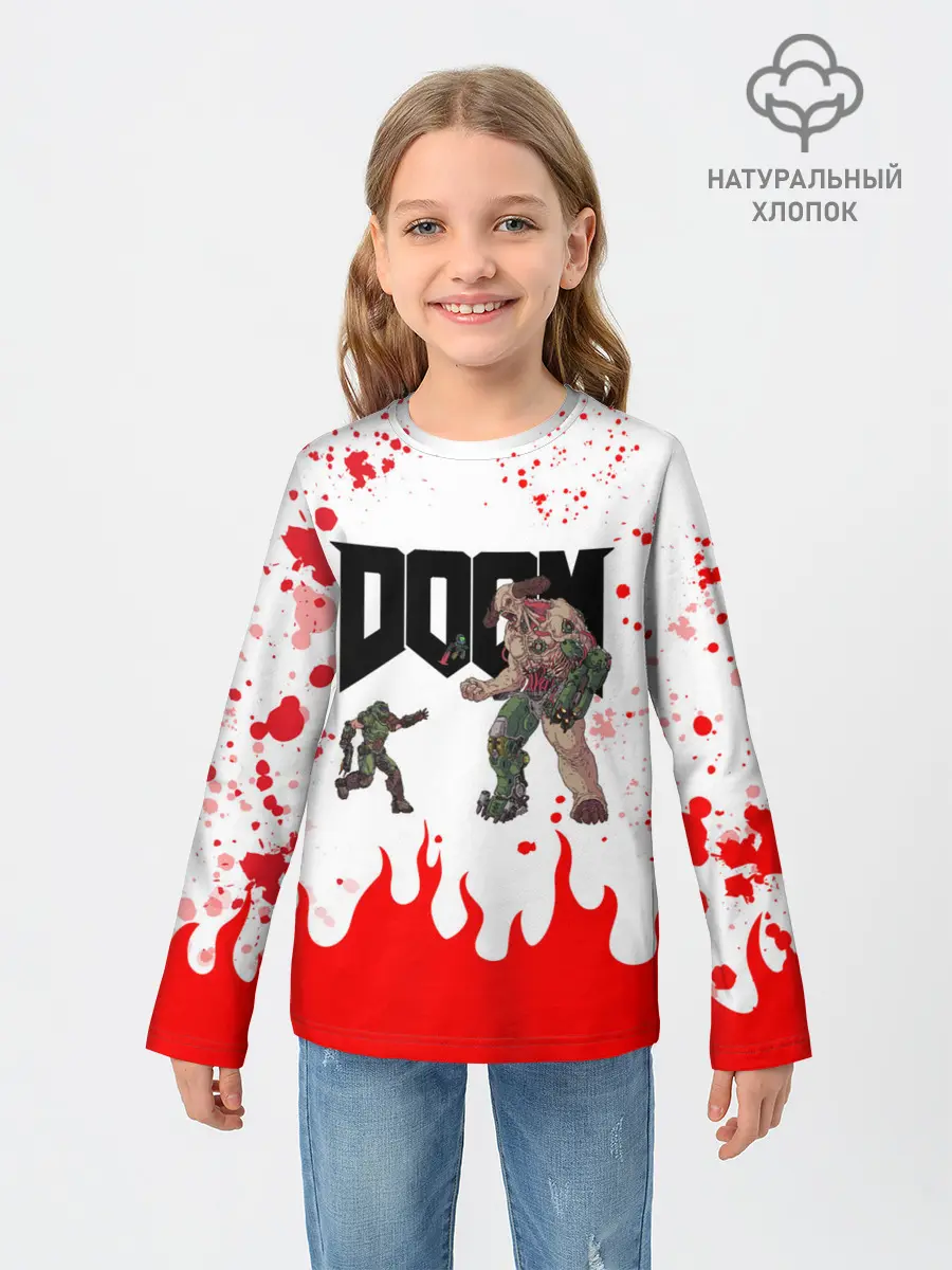 Детский лонгслив / Doomguy vs Cyberdemon