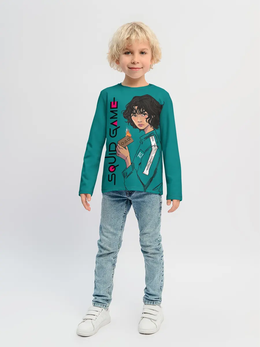 Детский лонгслив / Кан Сэ Бёк сжигает визитку