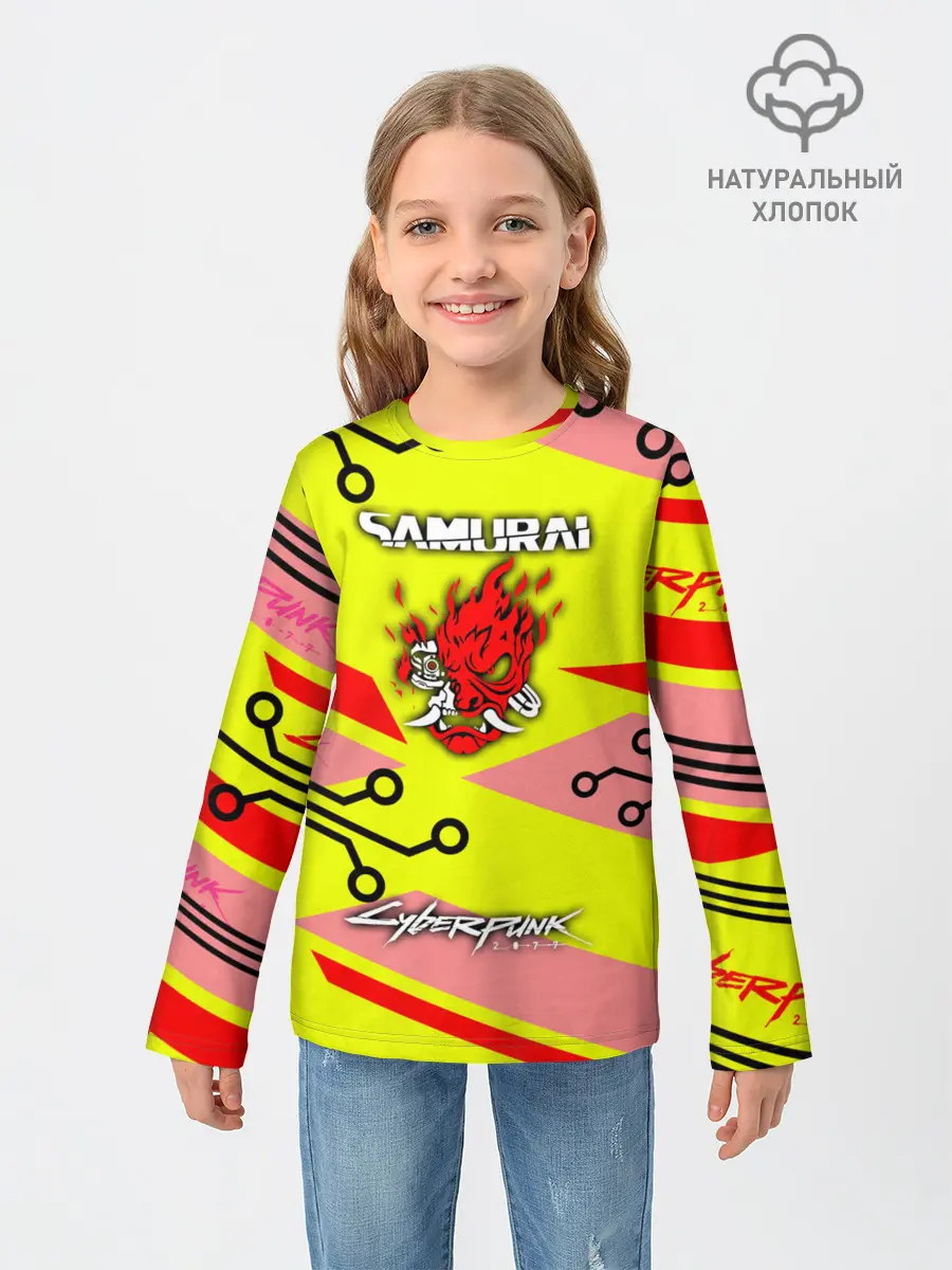 Детский лонгслив / Cyberpunk 2077 Киберматрица.