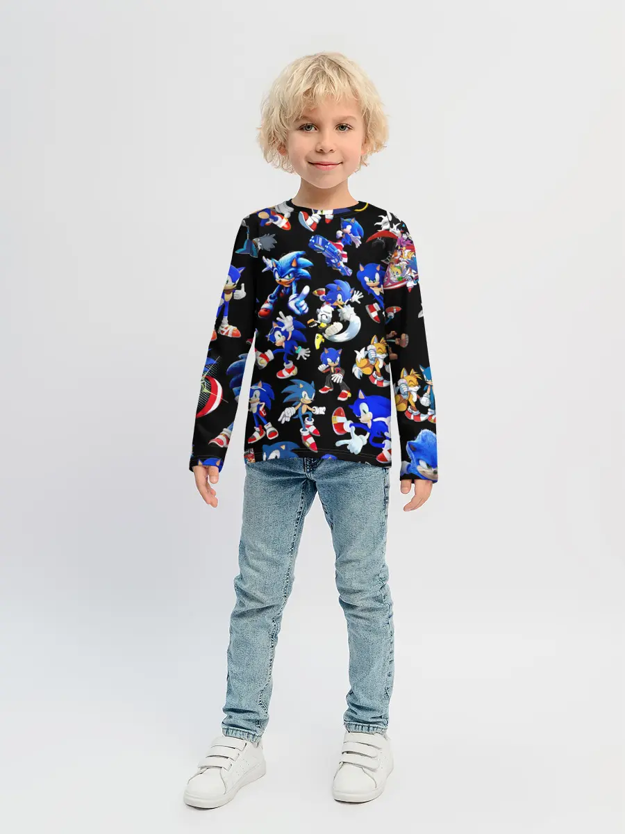 Детский лонгслив / SONIC PATTERN HERO | СОННИК