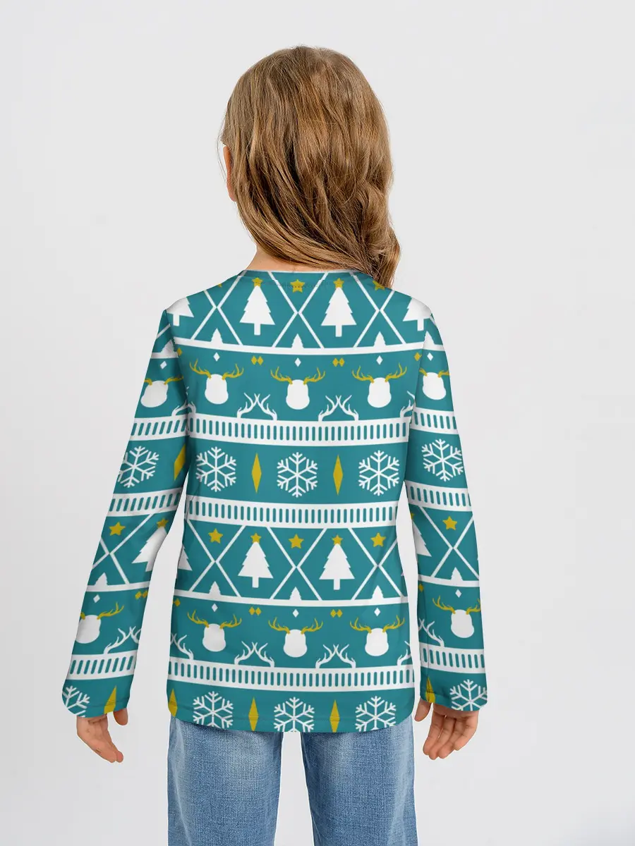 Детский лонгслив / Узор новогодний