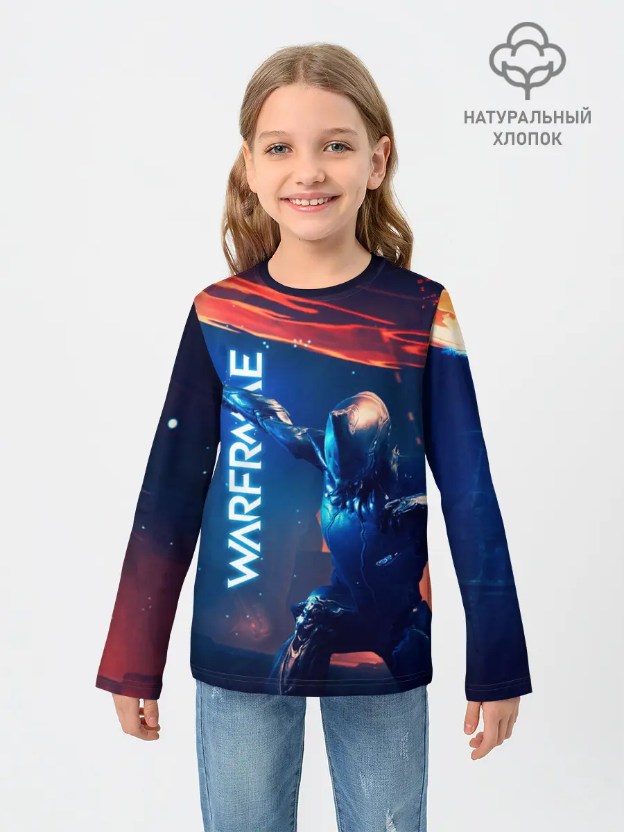 Детский лонгслив / WAFRAME NEON KATANA FIRE