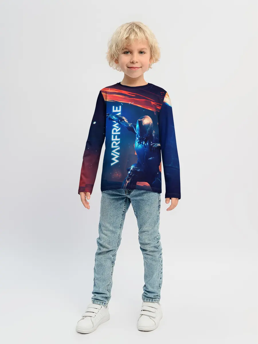 Детский лонгслив / WAFRAME NEON KATANA FIRE
